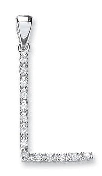 9ct White Gold 0.12ct Diamond L Initial - Luxury Watch - Certified Authentic - Swiss Made – Luxury Watch by Imperial T